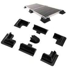 Solarpanel Halterung I witterungsbeständige Solarmodul Halterung aus ABS-Kunststoff I Solar Eckhalterung I Halterung für Solarmodule in schwarz I Solarpanel Montageset - Schwarz - Übersicht 1