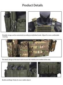 Quickly Detachable Hunting Vest For Shoulder & Waist, Durable Anti-Tear Sports Vest, Comes With 1pc American Flag Patch, Suitable For Hunting, Outdoor Adventure And Various Outdoor Activities