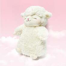 MINISO 暖白色站立羊絨毛玩偶，柔軟如雲，暖白色，觸感舒適，閉眼微笑，超級可愛。(1件) - 白色 - 查看 2