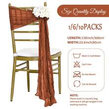 Cheesecloth Chair Sashes Rustic Chair Decorative Bows Designed Chair Cover For Wedding Aisle Banquet Party Home Kitchen Decoration(1/3/6/10pcs )