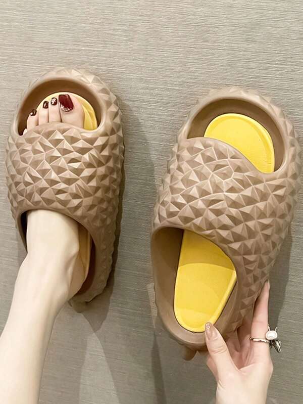 Zomermode ananas gepersonaliseerde grappige schattige binnenhuispantoffels met zachte zool voor dames, antislip sandalen met dikke zool