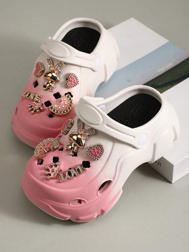 Kids' Gold Rabbit Hollow Out Non-Slip Closed Toe Sandals, Boys Girls Summer Beach Slippers, Toddler/Little/Big Kid Sizes - Red and White - View 3