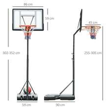HOMCOM Basketball Backboard - Negro - Ver 7