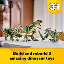 LEGO Creator 3 em 1 T-Rex Toy - Conjunto de construção de dinossauro para crianças, meninos e meninas, a partir de 9 anos - 3 opções de construção, de T-Rex a Triceratops e Pterodáctilo - Ideia de presente para aniversários - 31151 - 31151 - Ver 5