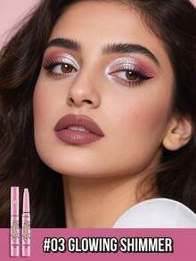 MISSLYN Smooth Eye Shadow Pencil, Eye Shadow Pencil, Eye Shadow Pencil, Highlighter Eye Shadow Pencil, Colored Eye Shadow Pencil, Shimmery Eye Shadow Stick, Waterproof Highlighter Eye Shadow Pencil, Colorful Eye Makeup, Long-Lasting Smudge-Proof Eye Shadow Pencil, Shimmery Eye Makeup, Creamy Eye Shadow Pencil, Brand Cosmetics - #3 Color Shimmer - 查看 2