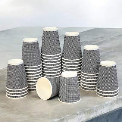 HOT BARGAINS, 100 X 8oz Kraft Disposable Paper Cups For Hot And Cold Drinks, Triple Walled Ripple Cups For Takeaway Coffee & Tea