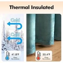 2 Panels Blackout Curtains Solid Soft Grommet Mustard Yellow Thermal Insulated Soundproof Room Darkening Curtains/Drapes/Panels Fall Living Room Bedroom 52 X 90 Inch - 藍綠色 - 查看 6