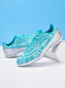 1 双青少年印花 PU 皮革，耐磨、防钉、防滑、稳定的专业足球鞋，适合所有季节的日常运动