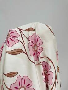 Quần vải polyester dệt rộng rãi họa tiết hoa giản dị dành cho nữ, thích hợp mặc hàng ngày và đi biển vào mùa xuân/hè - trắng - Xem 4