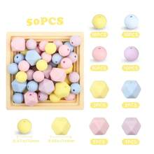 50 件硅胶珠 DIY 珠宝制作套件 - 多用途时尚装饰珠工艺配件，用于制作手链、串珠吊坠、钥匙扣、串珠笔和 ID 挂绳，男女通用批量工艺品供应 - 50pcs矽膠珠 - 查看 10