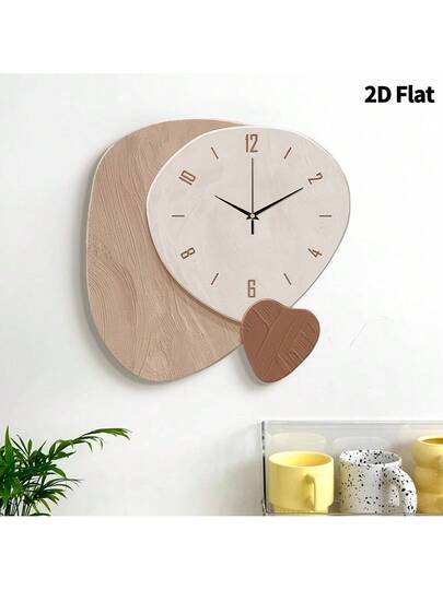 2D Flat 1pc Verlichting Luxe Home ation Asymmetric Wand Clock, Ultra Quiet Quartz Movement, No Ticking Sound, Painting Klok Living Room, Bedroom Office, able Watch, Unique Personalized, Clear Reading Time, In Bedroom, Studio, Room view 8