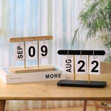 Creative Desktop Calendar Ornament, Wooden Flipping Perpetual Calendar, Simple Disassembly And Assembly Design, Office Desktop Calendar