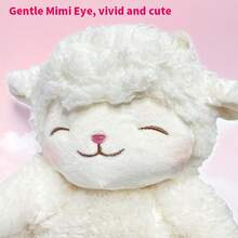 MINISO 暖白色站立羊絨毛玩偶，柔軟如雲，暖白色，觸感舒適，閉眼微笑，超級可愛。(1件) - 白色 - 查看 4