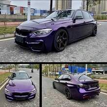 1 Roll Premium Metallic Super Bright Night Purple Vinyl Wrap Film - Bubble Free For All Vehicles - Liquid Metal Decal Exterior Appearance - one-size - View 5