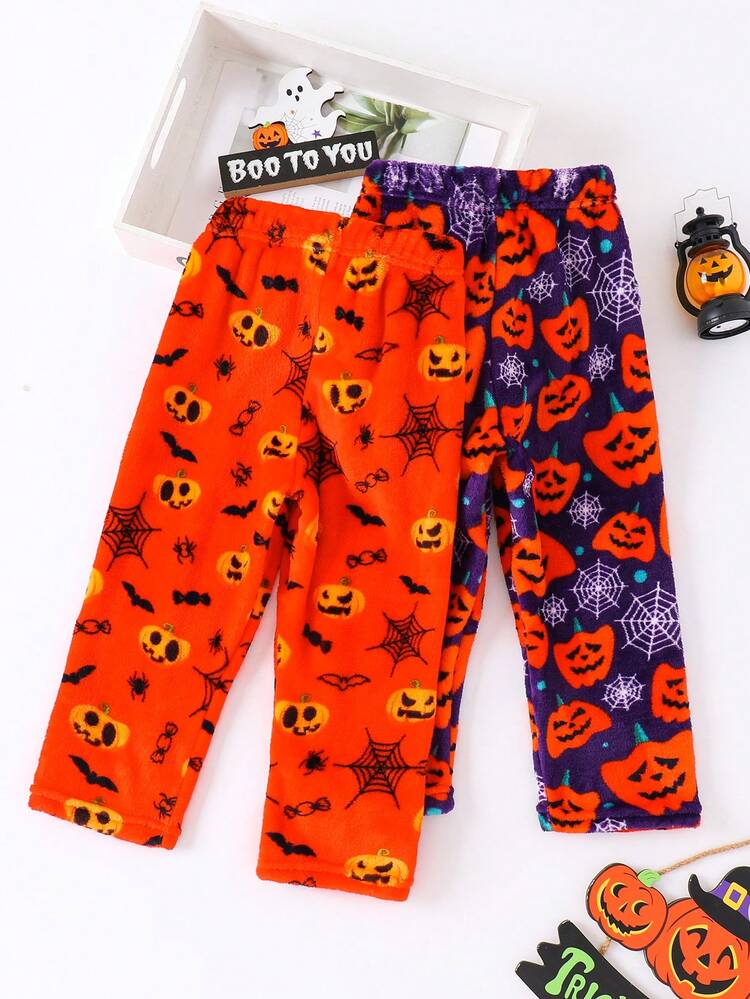 シャンシャン様♡ご確認用✿２歳シャンシャンちゃん♡用ハロウィンかぼちゃパンツ ハロウィンかぼちゃ柄 男の子パンツ、2点セット カジュアルズボン 秋冬