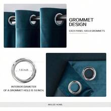 2 Panels Blackout Curtains Solid Soft Grommet Mustard Yellow Thermal Insulated Soundproof Room Darkening Curtains/Drapes/Panels Fall Living Room Bedroom 52 X 90 Inch - 孔雀藍 - 查看 3
