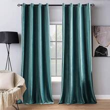 2 Panels Blackout Curtains Solid Soft Grommet Mustard Yellow Thermal Insulated Soundproof Room Darkening Curtains/Drapes/Panels Fall Living Room Bedroom 52 X 90 Inch - 藍綠色 - 查看 1