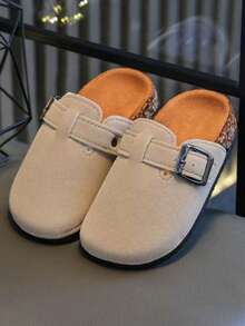 HAHABOBO 1 para jednokolorowych kapci dziecięcych, odpowiednich dla chłopców i dziewcząt, lekkich i uniwersalnych, można je nosić w pomieszczeniach, na zewnątrz i na plaży, odpowiednie na każdą porę roku, w tym lato i jesień - Morela - Zobacz 3