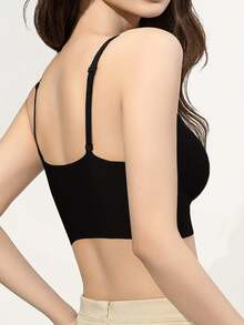1/2/3/4/5Pcs Women's Push-Up Bra - High Support Wireless Comfort Fit With Removable Pads, Seamless Invisible Design & Adjustable Back Strap, Solid Color For Everyday & Special Occasions, Strapless Push Up Bra, Occasion Lingerie, Sleek Lingerie, Comfortable Fit, Flexible Material - 黑色 - 查看 2