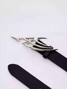 1 条朋克黑色腰带/时尚简约男士腰带/Y2K 土星合金扣男士腰带/黑色皮革男士工作商务腰带适合日常生活搭配休闲裤和牛仔裤秋季、秋季、万圣节秋冬配饰，适合青少年、青年、男士、休闲、户外、运动、度假、毕业礼物、生日、日常穿着