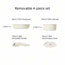 4/5/9pcs Detachable Handle Cookware Set, Non-Stick Pots And Pans Set, Suitable For Gas Stove, Induction Cooktop, Electric Ceramic Hob, Halogen Cooker. (Pots And Pans Are Oven-)