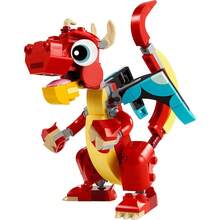 LEGO Creator 3 In 1 Red Dragon Toy, Transforms From Dragon Toy To Fish Toy To Phoenix Toy, Gift Idea For Boys And Girls Ages 6 And Up, Animal Toy Set For Kids, 31145 - 31145 - View 2