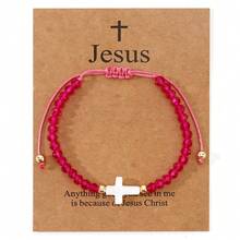 Cadena de cuentas de cruz ajustable hecha a mano | Joyería religiosa para hombres y mujeres | Regalo perfecto para el , uso diario, inspiración espiritual