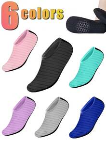 1pair Water Shoes,Beach Essential Water Shoe,Quick Dry Swimming Shoe,Soft Sole Beach Sock, Non-Slip Bottom Quick-Dry Water Sock,Ideal For Water Activities Like River Trekking, Swimming, Boating Fishing,Surfing, Yoga And Fitness, Very Breathable And Lightweight, Suitable For Summer Wear, Reduces Foot Burden, And Is Easy To Carry On The Beach - 彩色 - 查看 31