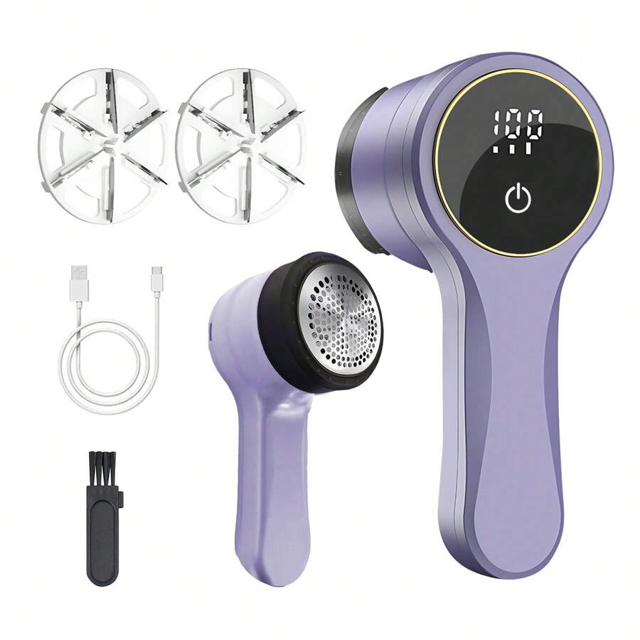 Rechargeable Fabric Shaver | 3-Speed Lint Remover For Clothes & Furniture | Eliminates Fuzz & Pilling | Electric Lint Shaver With LED Display & Type-C Fast Charging Port - 彩色 - 查看 1