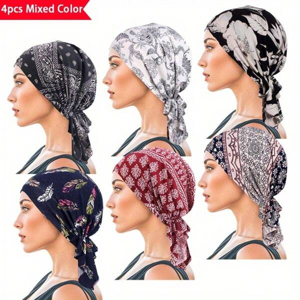 Foulard prénoué, cache-chef léger, turban, bonnet pour femmes en chimiothérapie