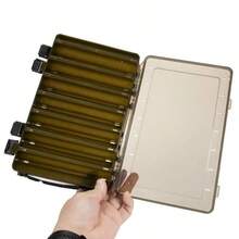 Transparent Double-Sided Double-Opening Fishing Wooden Shrimp Box Lu Yabo Climbing Iron Plate Lock Fishs Tackle Boxs Fish Tools Box - Default - View 3