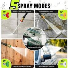 Electric Pressure Washer, 2.5 GPM Power Washer With 4 Quick Connect Nozzles, High Pressure Cleaning Machine With Foam Cannon For Cars/Fences/Driveways/Patios/Home Cleaning(Green) - 綠色 - 查看 2