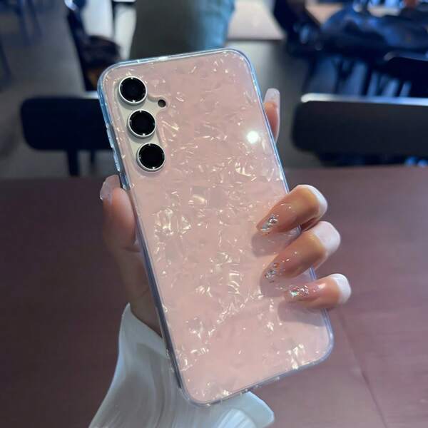 Telefoonhoesje compatibel met Samsung Galaxy S25 Ultra S24 Ultra S23 Ultra, glitter parelmoeren schelppatroon telefoonhoesje voor A56 A36 A26 A16 A55 A35 A15 Note10 Note 20 Ultra