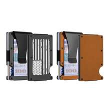 1 Or 2-Pack: RFID Blocking Slim Credit Card Holder Wallet For Men – Minimalist, Scratch-Resistant, With Removable Money Clip | Modern, Durable, Everyday Carry - 愛國與棕色 - 查看 2