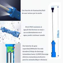 Chicharra Eléctrica Arreadora Recargable Ganadera De 108cm Azul Acero herramienta ganadería potente y duradera - Azul - Ver 3