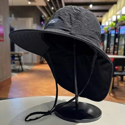 1 buah Topi Pelindung Matahari Luar Ruangan, Topi Pelindung Leher Musim Panas Unisex, Topi Memancing, Topi Berkemah dan Mendaki