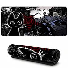 1pc Dark Punk Anime Mousepad XL Creepy Cat Gaming Mat Grunge Desk Pad For Gamers Neon Aesthetic Mouse Pad For PC Setup Dark Punk Anime Gift