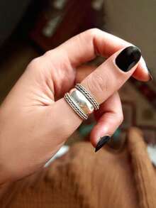 Women'S Thumb Ring, Wide Dome Ring, Large Boho Style, Perfect Holiday Gift - Multicolor - View 1