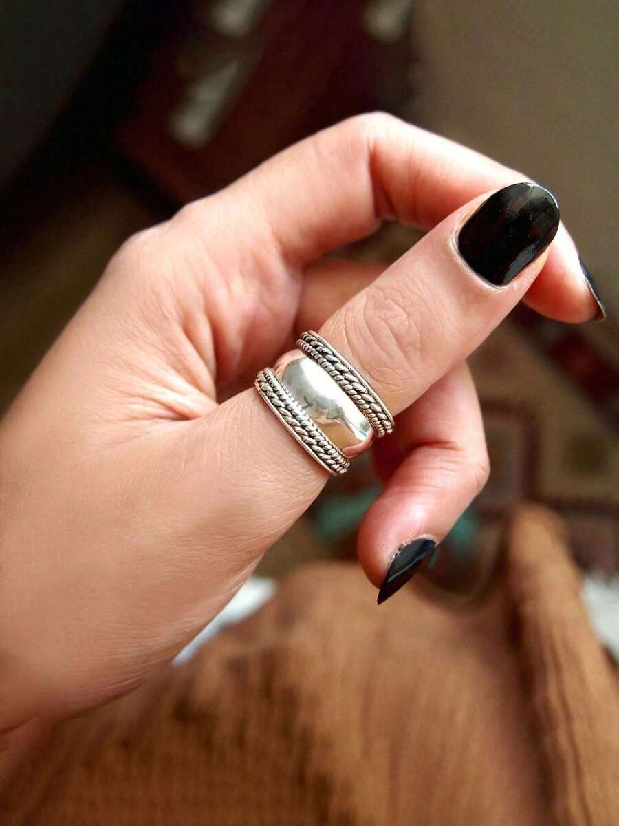 Women'S Thumb Ring, Wide Dome Ring, Large Boho Style, Perfect Holiday Gift - Multicolor - View 1