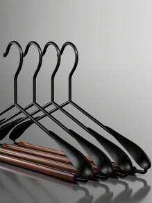 1/2/3/5pcs Premium Wooden & Metal Wide Shoulder Clothes Hangers, Lightweight High-End Wardrobe Closet Specialized Wooden Hangers With Non-Slip Pant Bar, For Storing Coats, Jeans, Sweaters - Multicolor - View 12