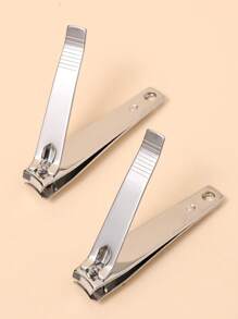 2pcs Classic Stainless Steel Nail Clippers, Heavy Duty Large Nail Clipper, Manicure Tool, Easily Trim Thick Toenails/Fingernails, High-Quality Durable, Suitable For Commercial And Home Use, Unisex