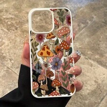 Forest Mushroom Magnetic Pattern Shockproof Silicone Non-Yellowing Transparent Protective Phone Case With Color Frame Gift For IPhone 17 Pro Max Air16 Pro Max 16e 15 Plus 14 13 12 11 XS Max XR X - 黑色 - 查看 5