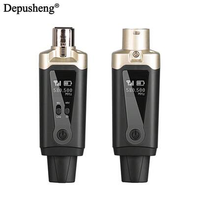  Depusheng T9 Wireless Microphone System XLR Mic Converter Adapter UHF Automatic Transmitter Setup For Condenser Dynamic Mic