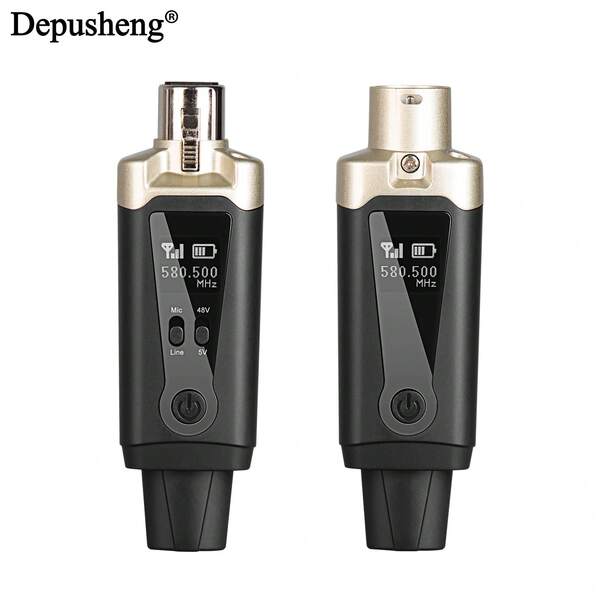  Depusheng T9 Wireless Microphone System XLR Mic Converter Adapter UHF Automatic Transmitter Setup For Condenser Dynamic Mic