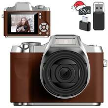 Digital Camera,1080P High-Definition Digital Camera,Shooting Digital Camera,With 32GB Card And Card Reader,18x Zoom,Anti Shake,Small Camera Shooting,Suitable For Beginners - Multicolor - View 3