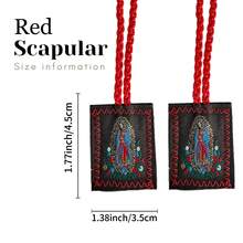 3 Stücke braune Skapuliere Unserer Lieben Frau vom Berg Karmel, katholische Skapuliere, rote Jungfrau von Guadalupe Halskette als Geschenk für Frauen und Männer, mexikanische Dekoration