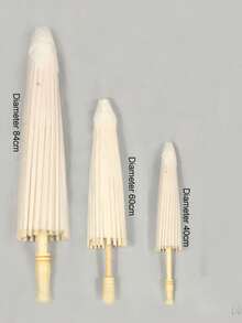 1 pieza Parasol de papel blanco, adecuado para decoración de bodas y fiestas, centro de mesa de boda, accesorio nupcial, relleno de jarrón, accesorio fotográfico, suministros para pintura DIY - Blanco - Ver 7