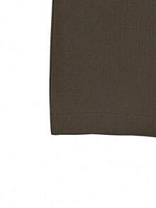 优雅时尚斜肩褶裥设计长袖阔腿连体裤，秋季新品，女士秋季穿搭，商务休闲 - 棕色 - 查看 6