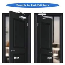 1pc Automatic Door Closer, With Easy Installation Instructions, Home Use 3-Level Spring Hydraulic Self-Closing Door Closer - Silver Aluminum - Multicolor - View 7