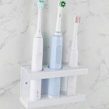 Electric Toothbrush Holder For Bathroom Wall Self Adhesive Toothbrush Storage Rack With Diatomite Dish Compatible With Philips 4100 5100 6100 6500 7500 9300 White - as pic - View 2